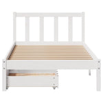 Bed Frame without Mattress White 75x190 cm Small Single Solid Wood Pine 3301460