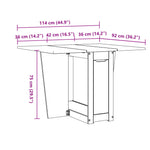 ZNTS Butterfly Dining Table Foldable Corona Grey Solid Wood Pine 4013437