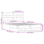 ZNTS Metal Bed Frame without Mattress Smoked Oak 120x200 cm 4017216