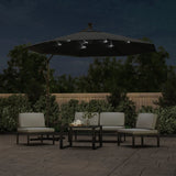 Cantilever Garden Parasol with LED Lights and Steel Pole 300 cm Anthracite 44521