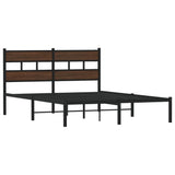 Bed Frame without Mattress with Headboard Brown Oak 160x200 cm 4017154