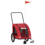 Pet Bike Trailer Red Oxford Fabric and Iron 93985