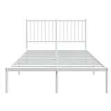 Metal Bed Frame without Mattress with Headboard White 120x200cm 350929
