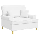 XXL Armchair with Cushions White Fabric 42043514