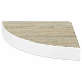 326632 Wall Corner Shelves 4 pcs Oak and White 25x25x3,8 cm MDF