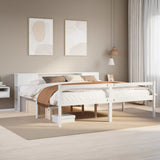 Bookcase Bed without Mattress White 200x200 cm Solid Wood Pine 3321978
