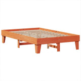 Bed Frame without Mattress Wax Brown 135x190 cm Double Solid Wood Pine 855372