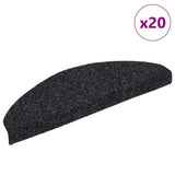 Stair Mats Self-adhesive 20 pcs 65x21x4 cm Black Half Round Large 3365645