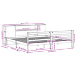 ZNTS Bookcase Bed without Mattress White 180x200 cm Super King Solid Wood Pine 3321859