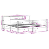 ZNTS Bookcase Bed without Mattress White 180x200 cm Super King Solid Wood Pine 3321859