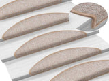 Stair mats 15 pcs 56 x 17 x 3 cm Non-Slip Light Brown 133878