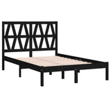 3103982 Bed Frame without Mattress Black Solid Wood 140x190 cm