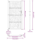 Garden Gate Black 100x200 cm Steel Trace Design 4100983