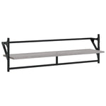 ZNTS 6 Piece Wall Shelf Set with Bars Grey Sonoma Engineered Wood 836271