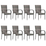 9 Piece Garden Dining Set Grey 3067882