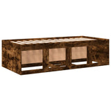 Daybed Smoked Oak Engineered Wood 90 x 200 cm Storage Daybed 3280248