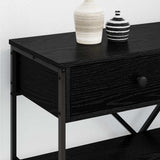 Console Table with Drawer Black Oak 75 x 34.5 x 75 cm Wood 871314