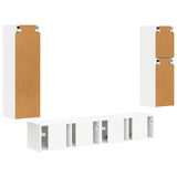 TV Cabinet Set Wall-mounted 4 pcs White Engineered Wood 3409033