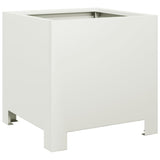 Garden Planters 2 pcs White 30x30x30 cm Steel 851188