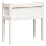 Garden Planter with Legs White 70x31x70 cm Solid Wood Pine 837556