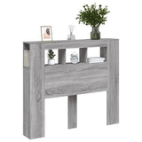 LED Headboard Grey Sonoma 120x18,5x103,5 cm Engineered Wood 837342