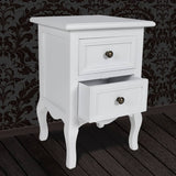 ZNTS Nightstands 2 pcs with 2 Drawers MDF White 60638