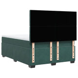 Box Spring Bed with Mattress Dark Green 140x190 cm Velvet 3290921