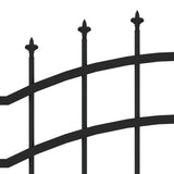 ZNTS Garden Fence with Spear Top Black 140 cm Powder-coated Steel 151080