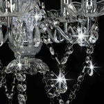 Chandelier with Crystal Beads Silver Round 5 x E14 281601