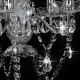 Chandelier with Crystal Beads Silver Round 5 x E14 281601