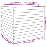 Garden Planter White 50x50x49.5 cm Solid Wood Pine 3282515