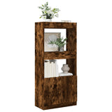 Highboard Smoked Oak 63x33x140 cm Engineered Wood 855110