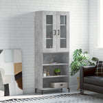 Highboard Concrete Grey 69.5x34x180 cm Engineered Wood 3198725