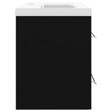 Sink Cabinet with Built-in Basin Black Engineered Wood 3099051