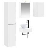 Bathroom Furniture Set 5 pcs White Engineered Wood and Glass 3407247