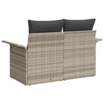 Garden Sofa with Cushion Light Grey 141 x 62 x 69cm Poly Rattan 42006707