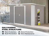 7 x 4ft Galvanised Steel Garden Shed, with Foundation Kit - Grey T3398P377639