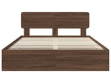 Bed Frame with Drawer Brown Oak 135 x 190 cm Engineered Wood 3412198