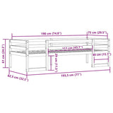 Kids' Bed Frame without Mattress White 75x190 cm Small Single Solid Wood Pine 846871