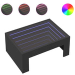 ZNTS Coffee Table with Infinity LED Black 70x50x30 cm 847610