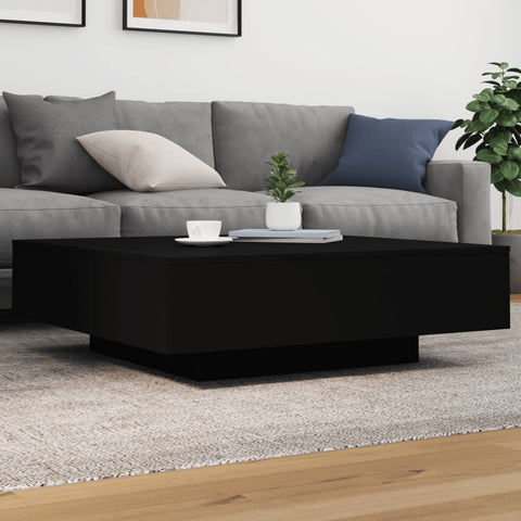 ZNTS Coffee Table with LED Lights Black 100x100x31 cm 836603