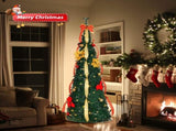 6 FT Fully Decorated Pre-lit Christmas Tree, Pop Up Artificial Xmas Tree with 80 Warm Lights Battery 19599448