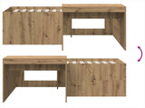 Kids'High Bed Frame with Desk Artisan Oak Engineered Wood 3422674
