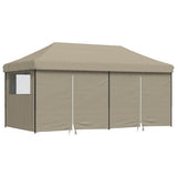 Foldable Party Tent Pop-Up with 4 Sidewalls Taupe 4004954