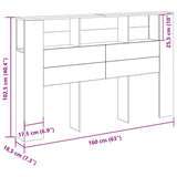 Headboard Cabinet with Storage Black Oak Engineered Wood 862759
