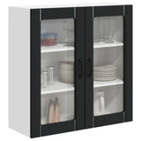 Wall Glass Cabinet LUCCA Black 80 x 31 x 80 cm Engineered Wood 885066