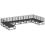 Garden Sofa Set with Cushion Black Aluminium 3378902