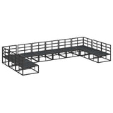 Garden Sofa Set with Cushion Black Aluminium 3378902