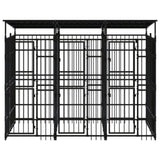 Outdoor Dog Kennel with Roof Steel 5.53 m 3097948