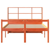 Bookcase Bed without Mattress Wax Brown 140x200 cm Solid Wood 3322034